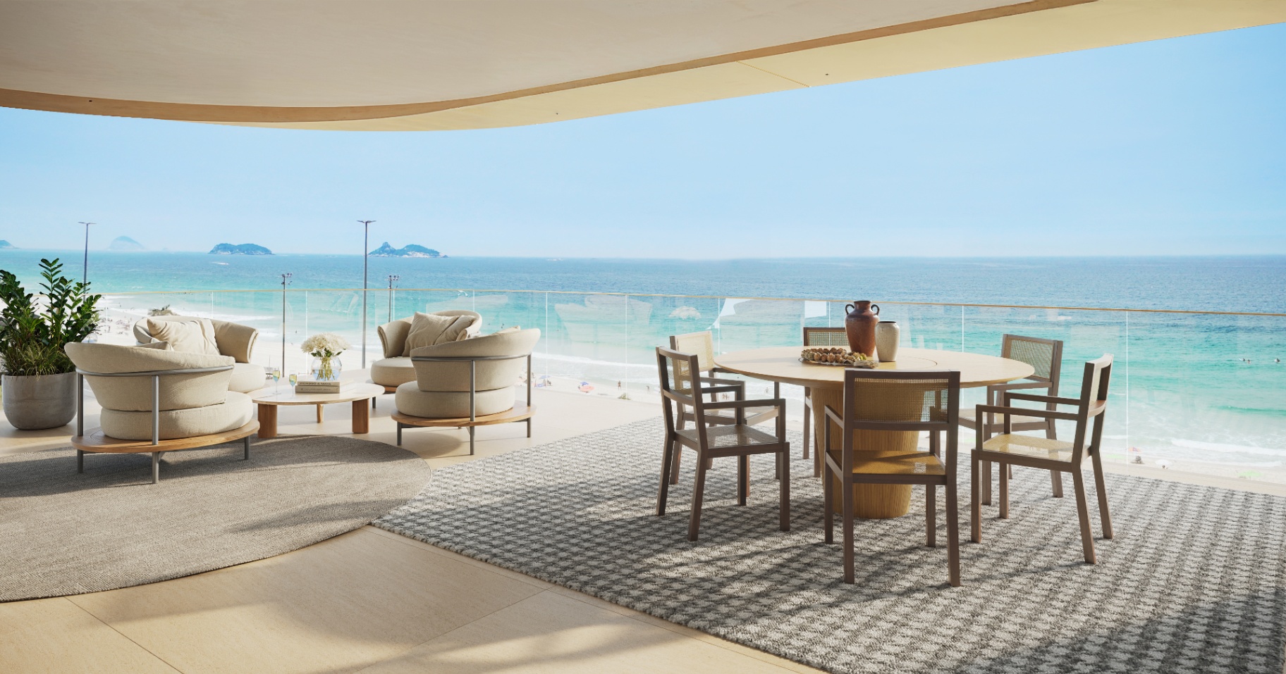 Terraço — Curvatura escultural sobre o mar